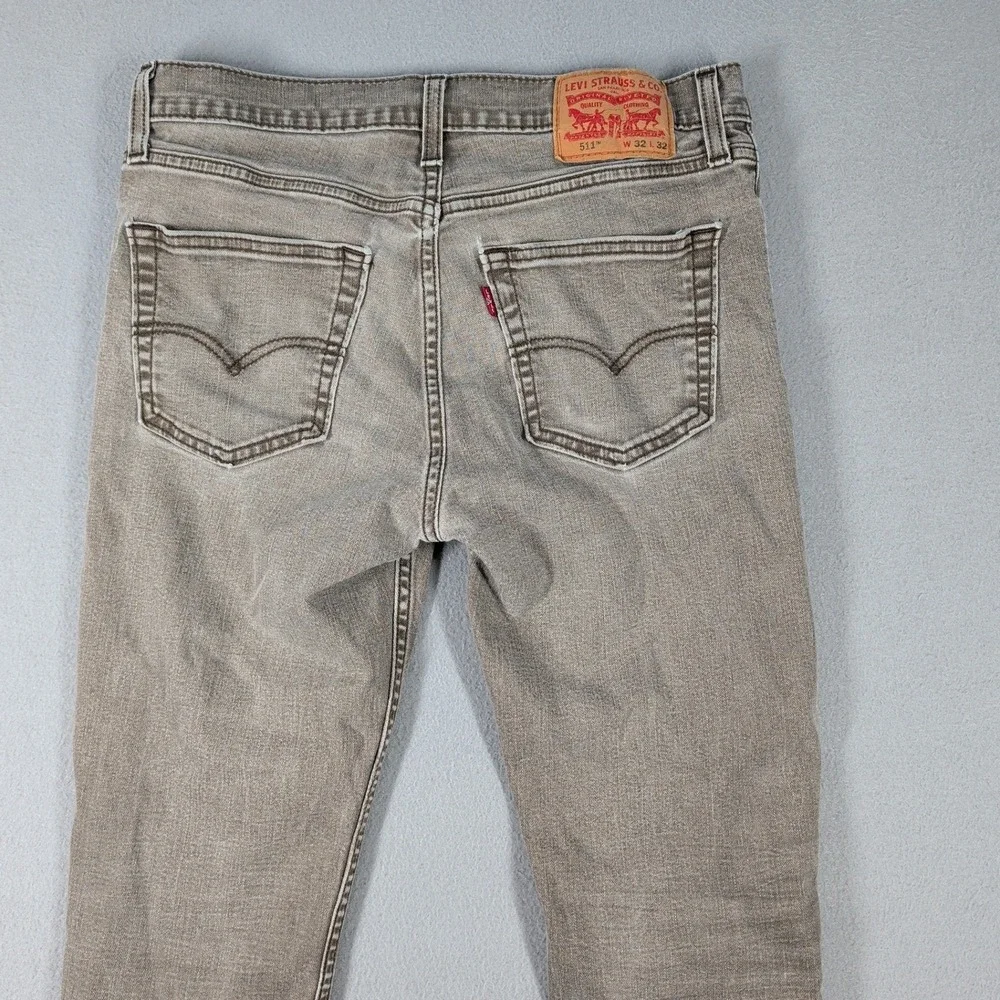 Levi's 511 Jeans Men's 32x32 Gray Tencel Blend Slim Fit Denim‎ Jeans Casual